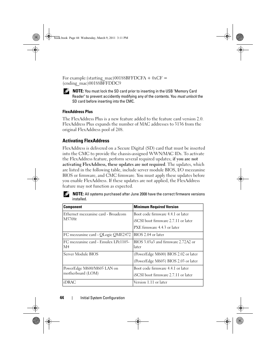 Activating flexaddress | Dell POWEREDGE M1000E User Manual | Page 44 / 86