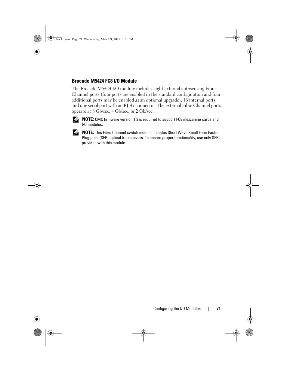 Brocade m5424 fc8 i/o module | Dell POWEREDGE M1000E User Manual | Page 71 / 86