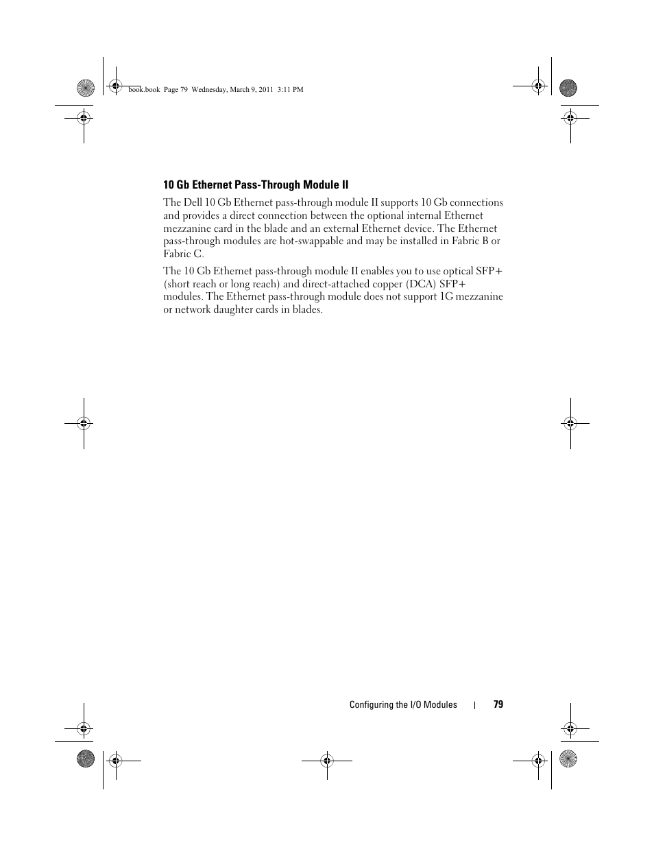 10 gb ethernet pass-through module ii | Dell POWEREDGE M1000E User Manual | Page 79 / 86