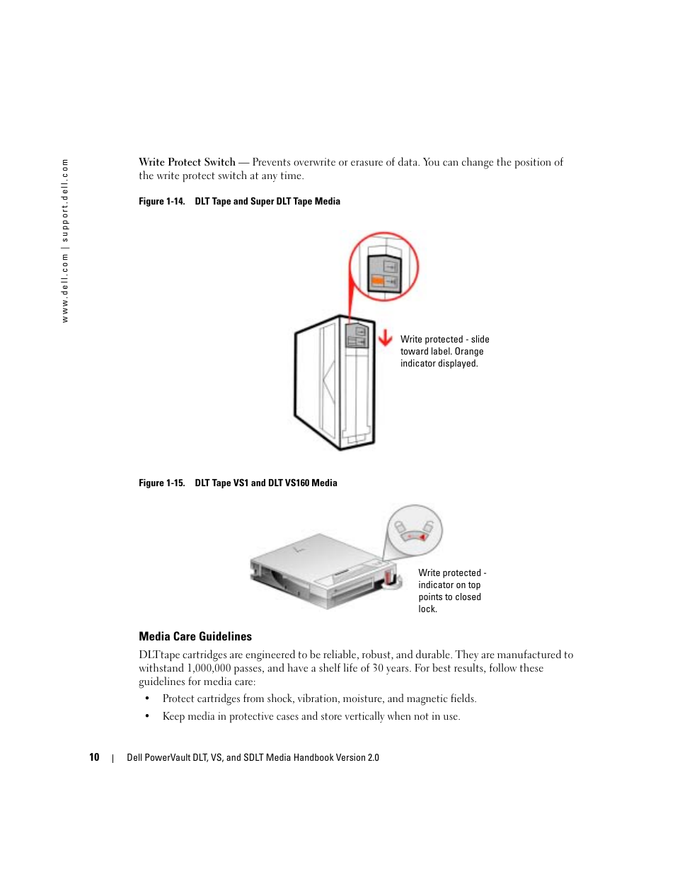 Media care guidelines | Dell PowerVault 122T SDLT 320 (Autoloader) User Manual | Page 12 / 20