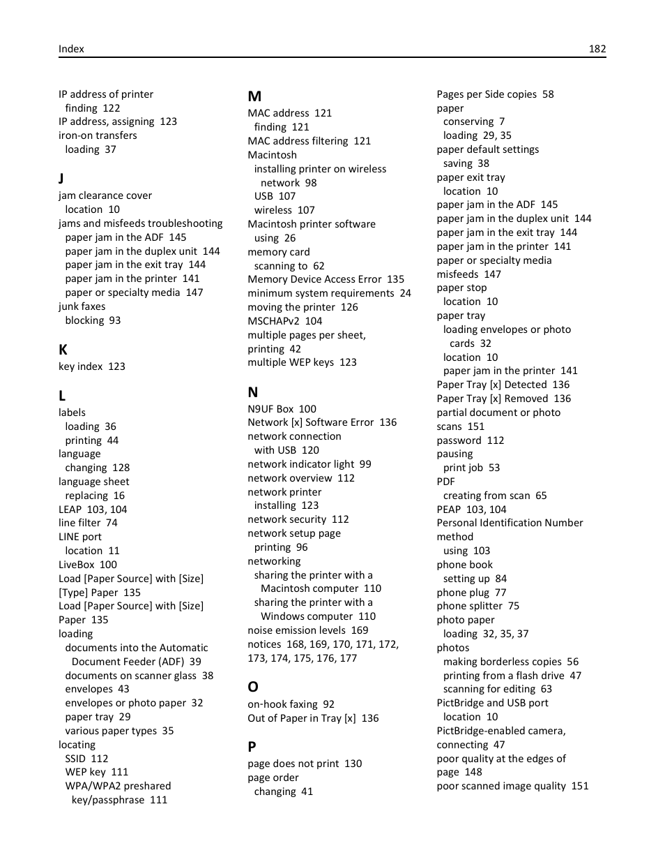 Dell V725w All In One Wireless Inkjet Printer User Manual | Page 182 / 186