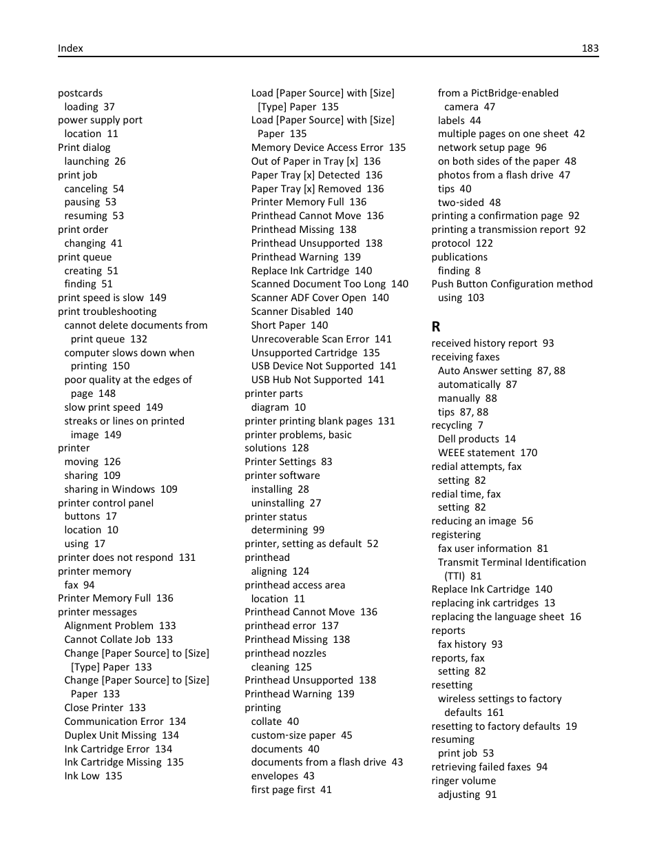 Dell V725w All In One Wireless Inkjet Printer User Manual | Page 183 / 186