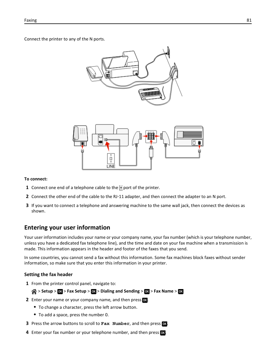 Entering your user information | Dell V725w All In One Wireless Inkjet Printer User Manual | Page 81 / 186