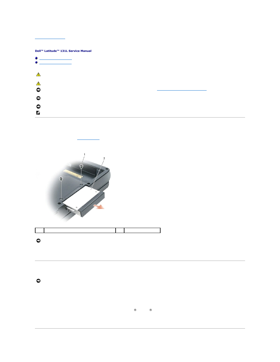 Hard drive, Removing the hard drive, Replacing the hard drive | Dell Latitude 131L User Manual | Page 24 / 42