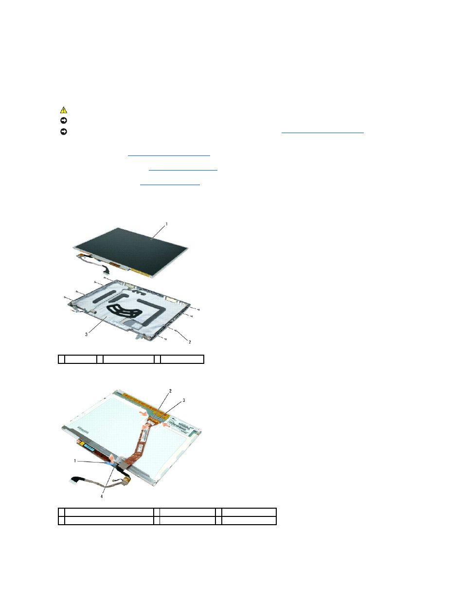 Display panel, Removing the display panel | Dell Latitude D530 (Early 2008) User Manual | Page 14 / 48