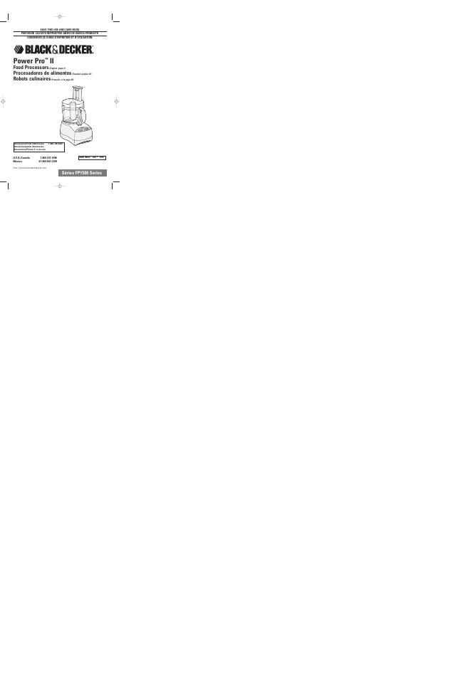 Black & Decker FP1500 User Manual | 19 pages