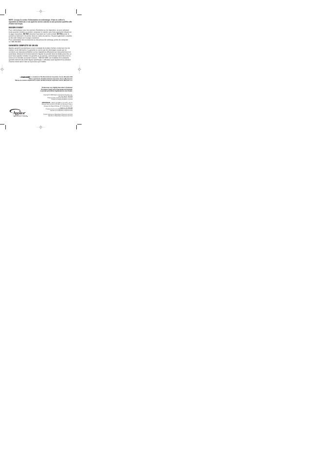 Black & Decker FP1500 User Manual | Page 19 / 19