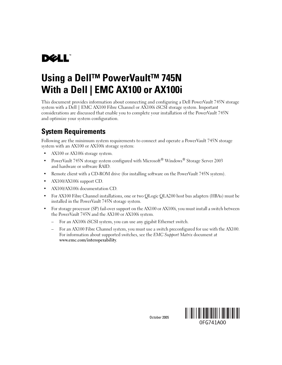 Dell PowerVault 745N User Manual | 6 pages