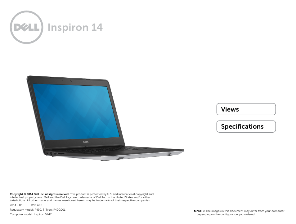 Dell Inspiron 14 (5447, Early 2014) User Manual | 22 pages