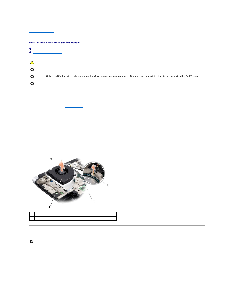 Thermal fan, Removing the thermal fan, Replacing the thermal fan | Dell Studio XPS M1640 (Mid 2010) User Manual | Page 24 / 48