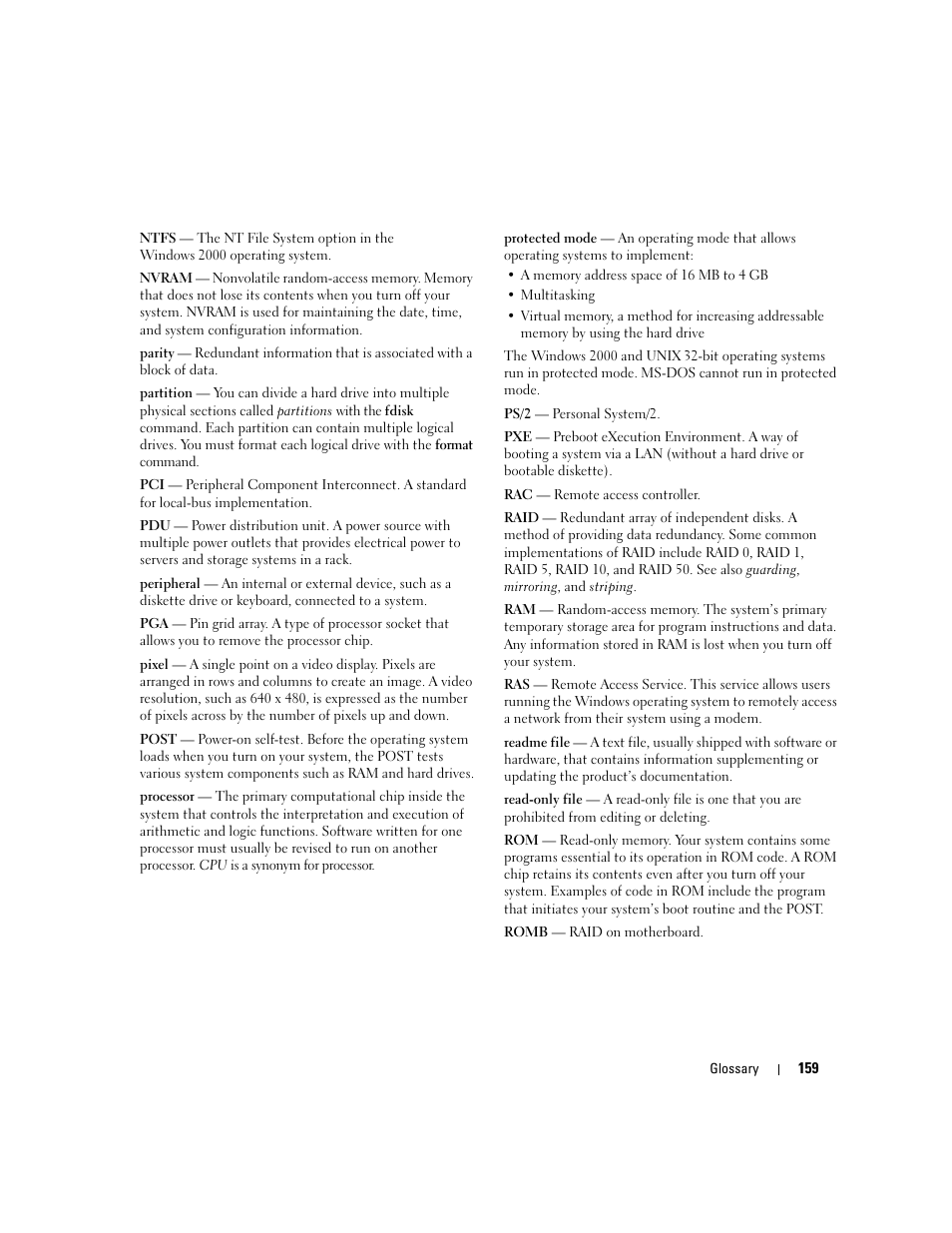 Dell PowerEdge 1900 User Manual | Page 159 / 166
