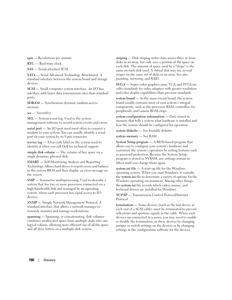 Dell PowerEdge 1900 User Manual | Page 160 / 166