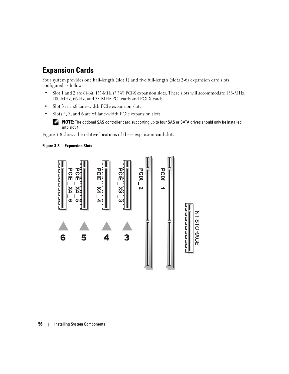 Expansion cards | Dell PowerEdge 1900 User Manual | Page 56 / 166