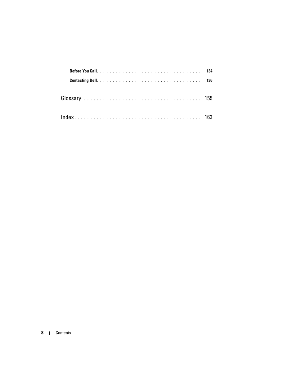 Glossary, 155 index | Dell PowerEdge 1900 User Manual | Page 8 / 166