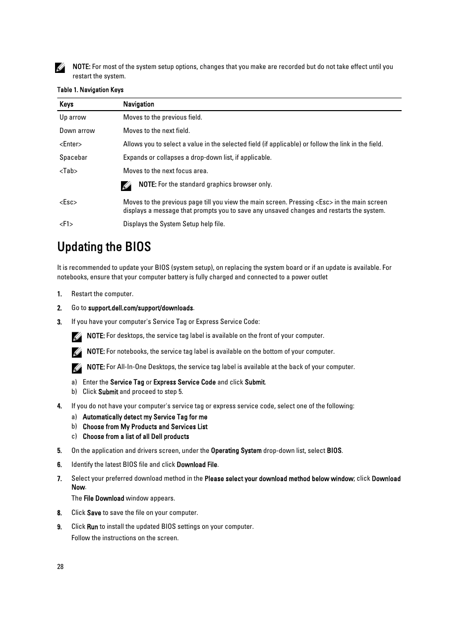 Updating the bios | Dell Vostro 5460 (Late 2012) User Manual | Page 28 / 39