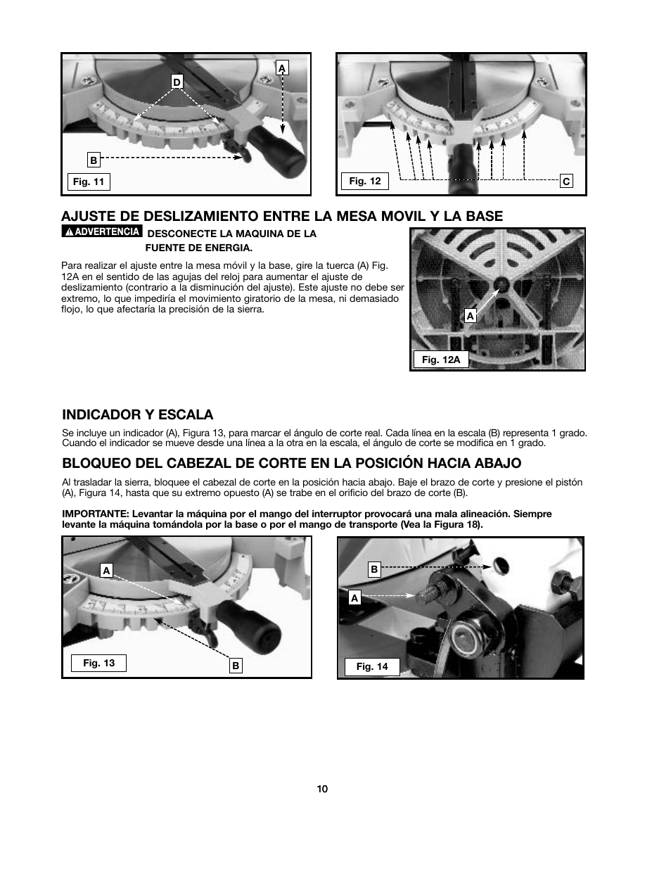 Indicador y escala | Black & Decker BT2000L User Manual | Page 10 / 64