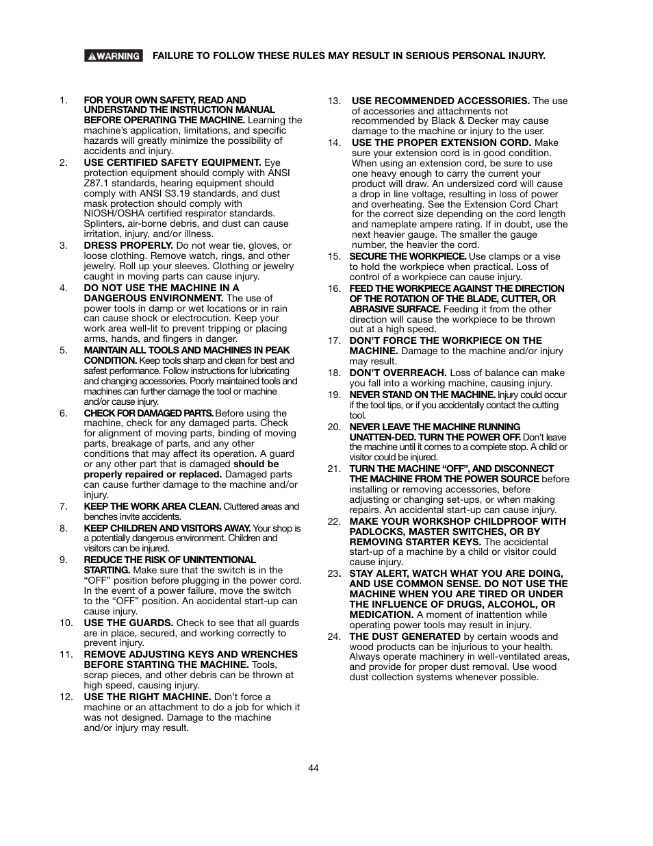 Black & Decker BT2000L User Manual | Page 44 / 64