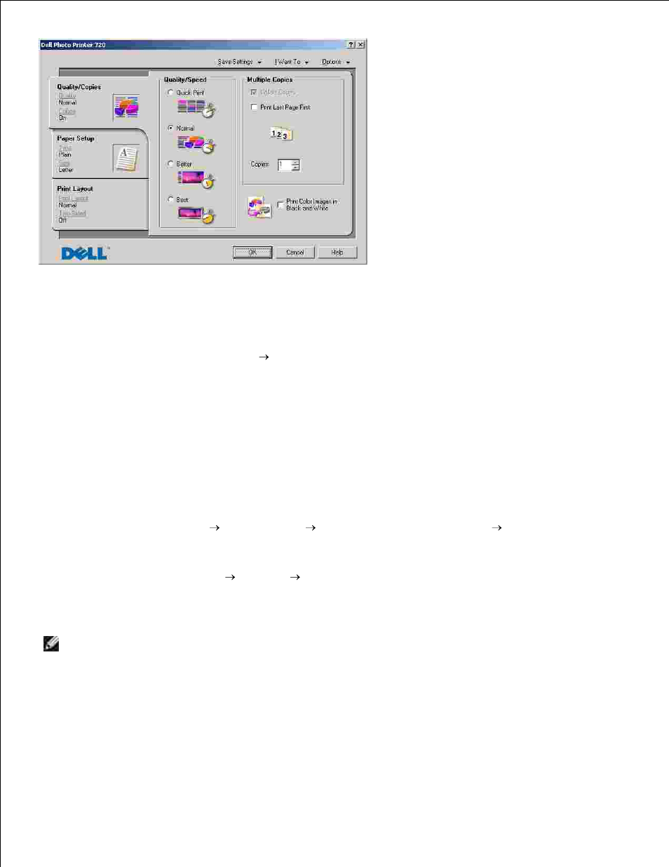 Printing preferences tabs | Dell 720 Color Printer User Manual | Page 7 / 34