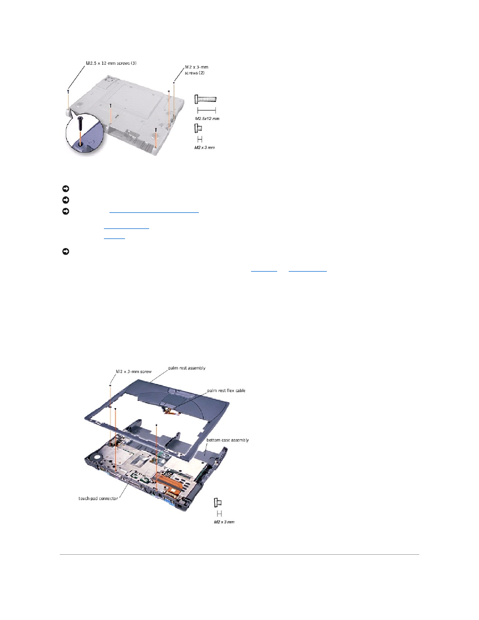 Removing the palm rest assembly | Dell Inspiron 4000 User Manual | Page 35 / 63