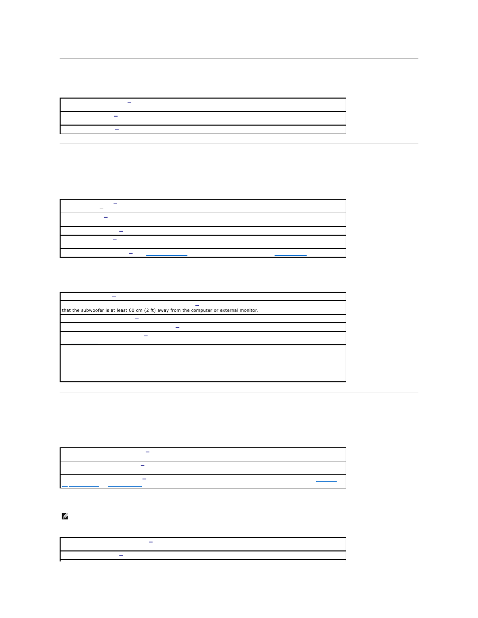 Start-up error messages, Video and display problems, Sound and speaker problems | If the display is blank, If the display is difficult to read, Integrated speakers, External speakers | Dell Inspiron 4000 User Manual | Page 45 / 63