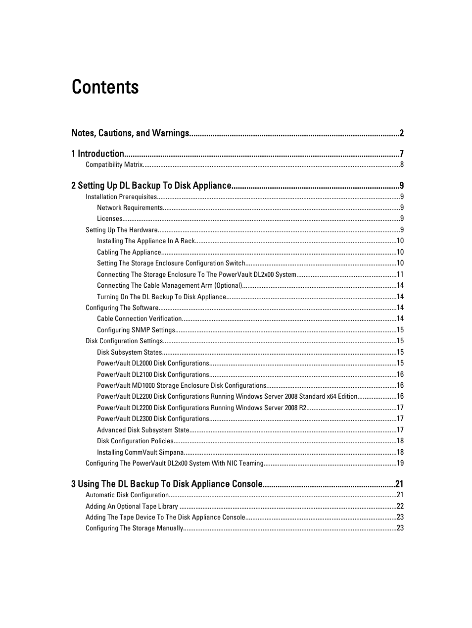 Dell PowerVault DL2000 User Manual | Page 3 / 52