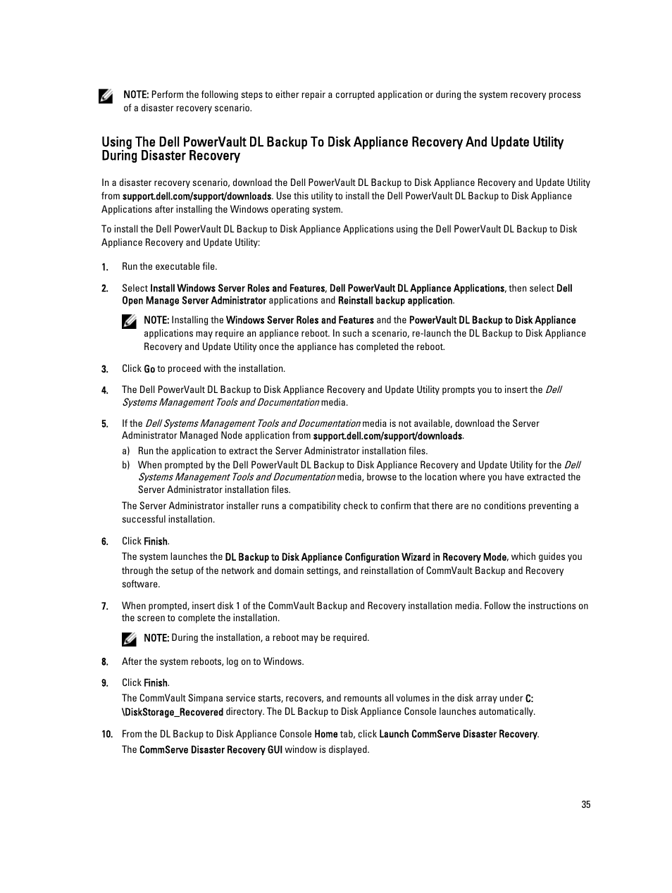 Using the dell powervault dl backup to disk | Dell PowerVault DL2000 User Manual | Page 35 / 52