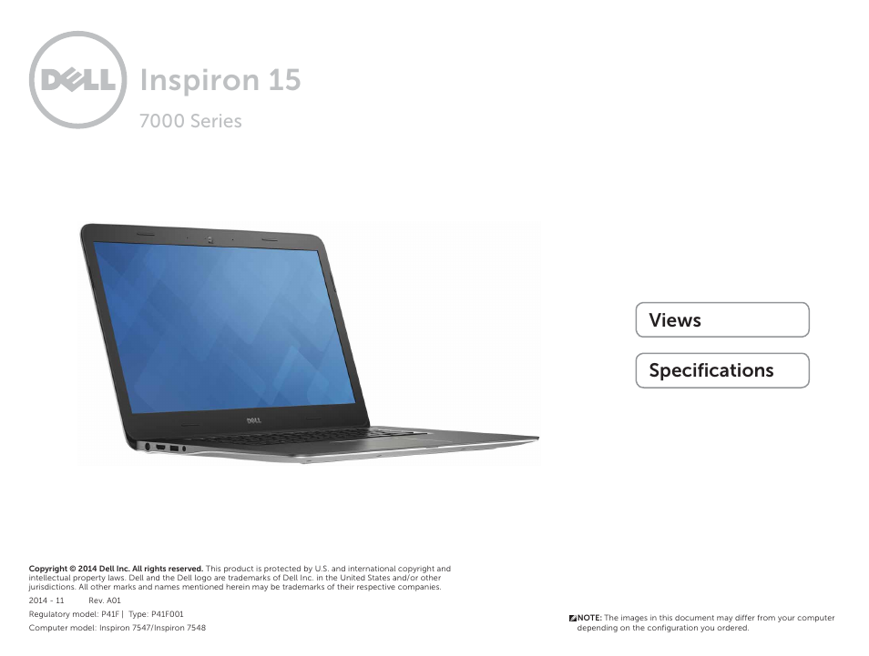 Dell Inspiron 15 (7548, Late 2014) User Manual | 23 pages