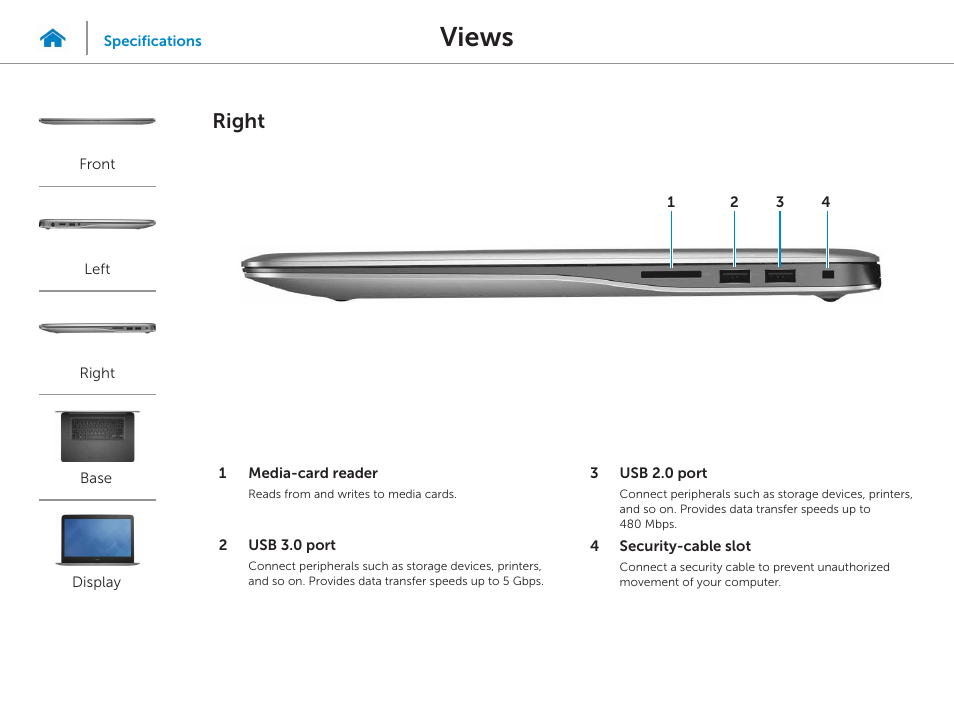 Right, Views | Dell Inspiron 15 (7548, Late 2014) User Manual | Page 4 / 23