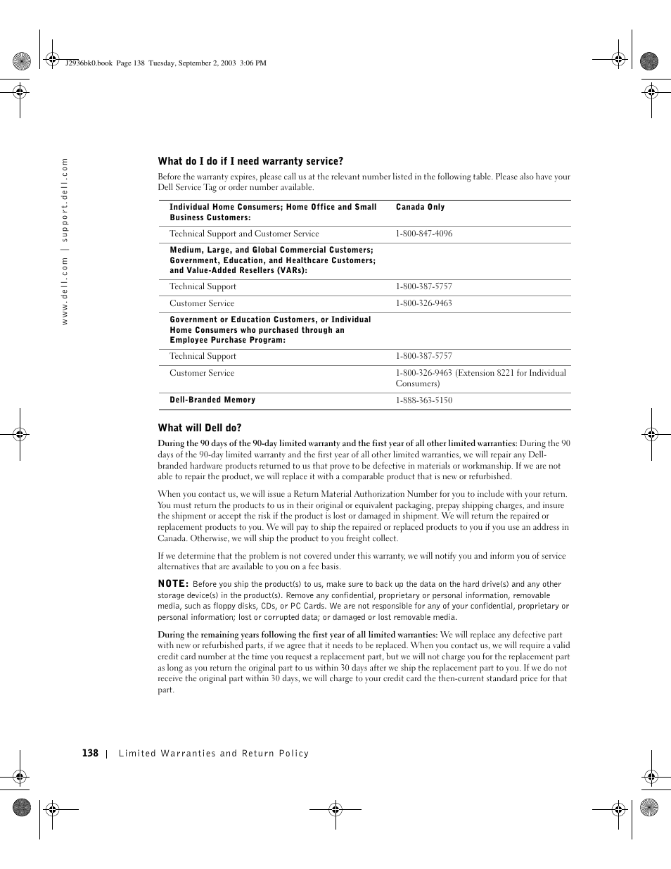 Dell Dimension 4600 User Manual | Page 138 / 148
