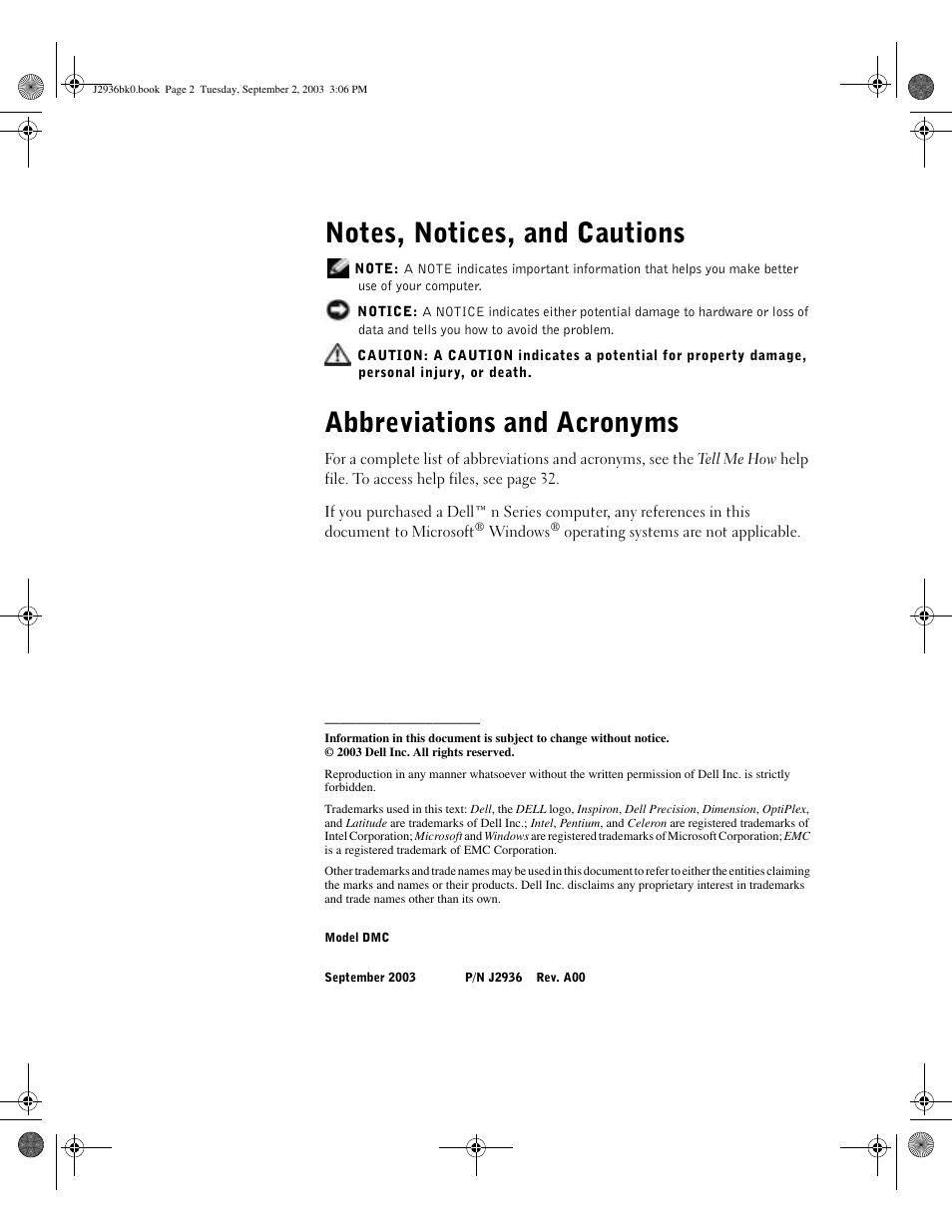 Abbreviations and acronyms | Dell Dimension 4600 User Manual | Page 2 / 148