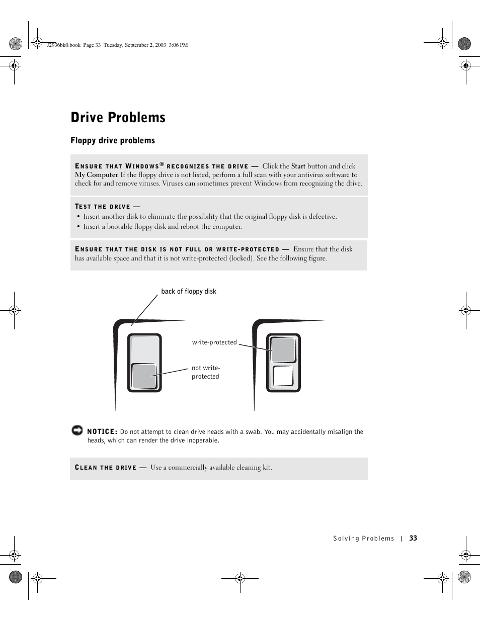 Drive problems | Dell Dimension 4600 User Manual | Page 33 / 148