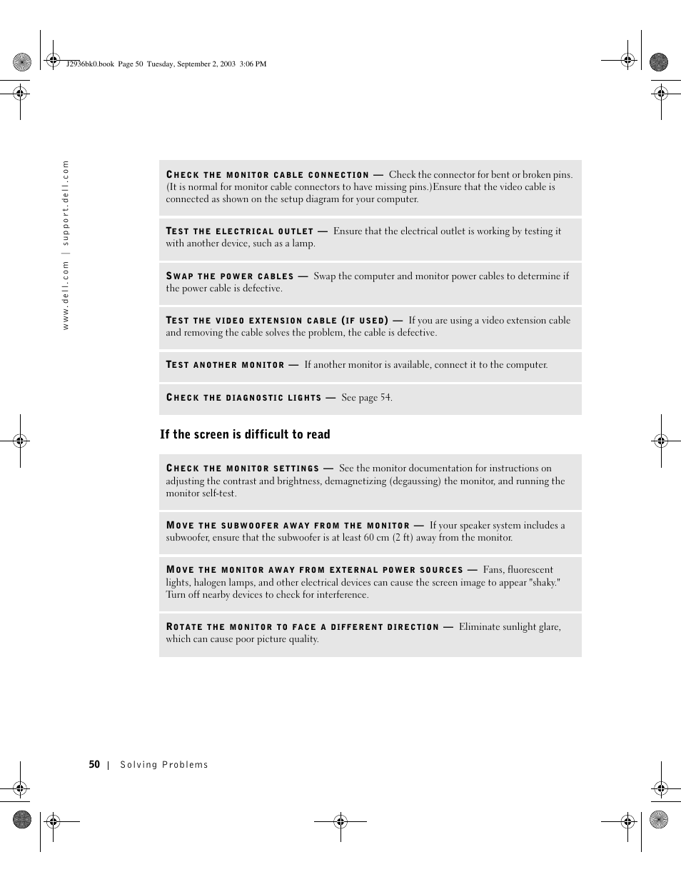If the screen is difficult to read | Dell Dimension 4600 User Manual | Page 50 / 148