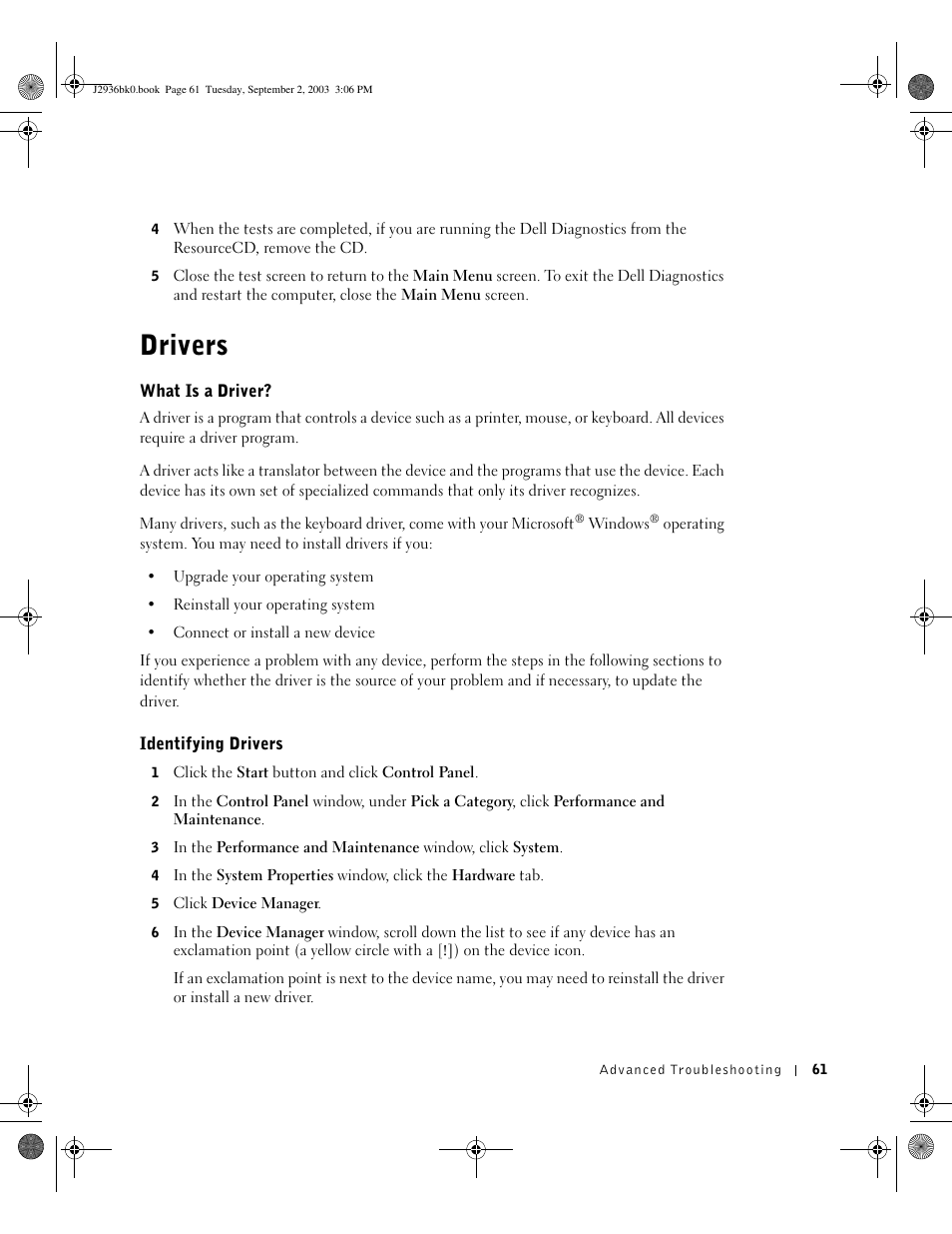 Drivers | Dell Dimension 4600 User Manual | Page 61 / 148