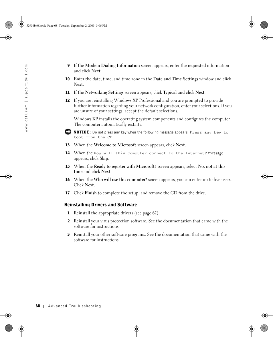 Dell Dimension 4600 User Manual | Page 68 / 148