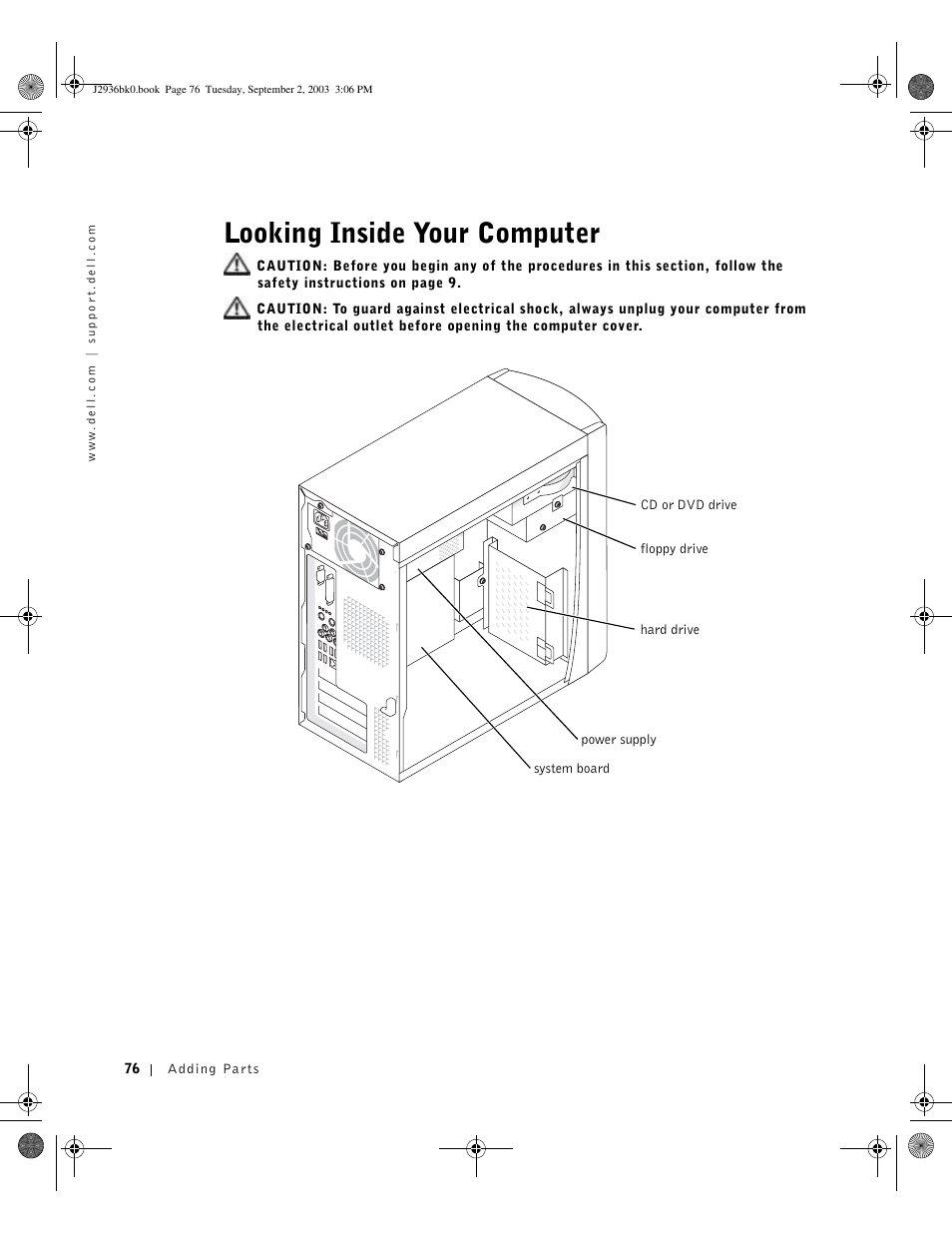 Looking inside your computer | Dell Dimension 4600 User Manual | Page 76 / 148