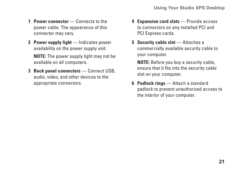 Dell Studio XPS 7100 (Mid 2010) User Manual | Page 23 / 74