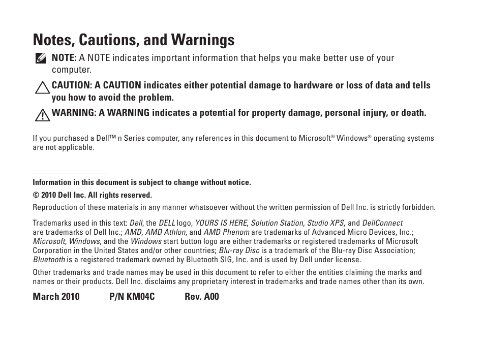 Dell Studio XPS 7100 (Mid 2010) User Manual | Page 4 / 74