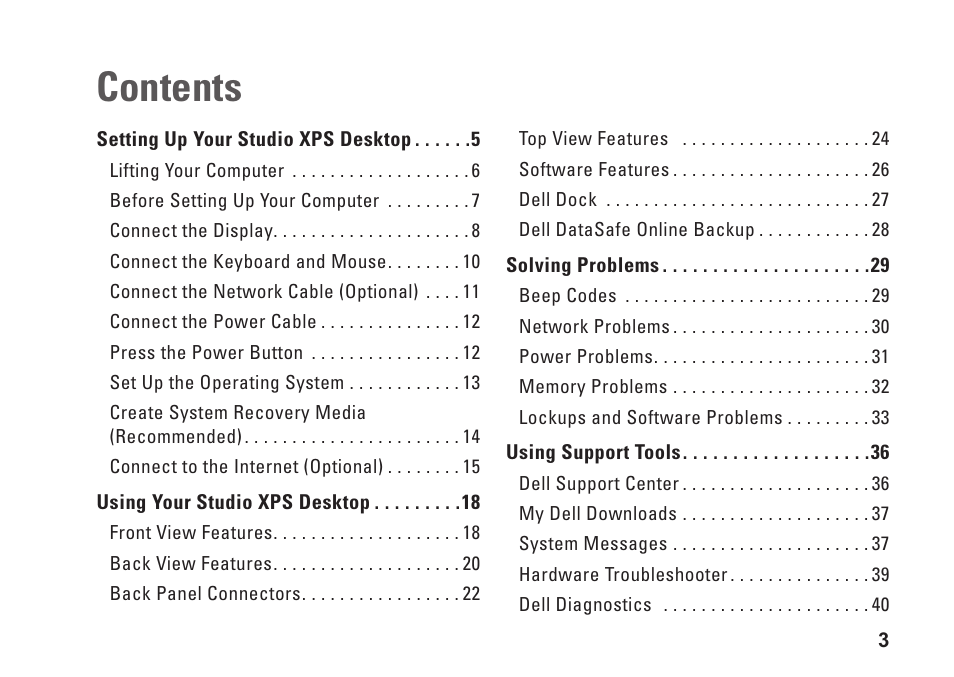 Dell Studio XPS 7100 (Mid 2010) User Manual | Page 5 / 74