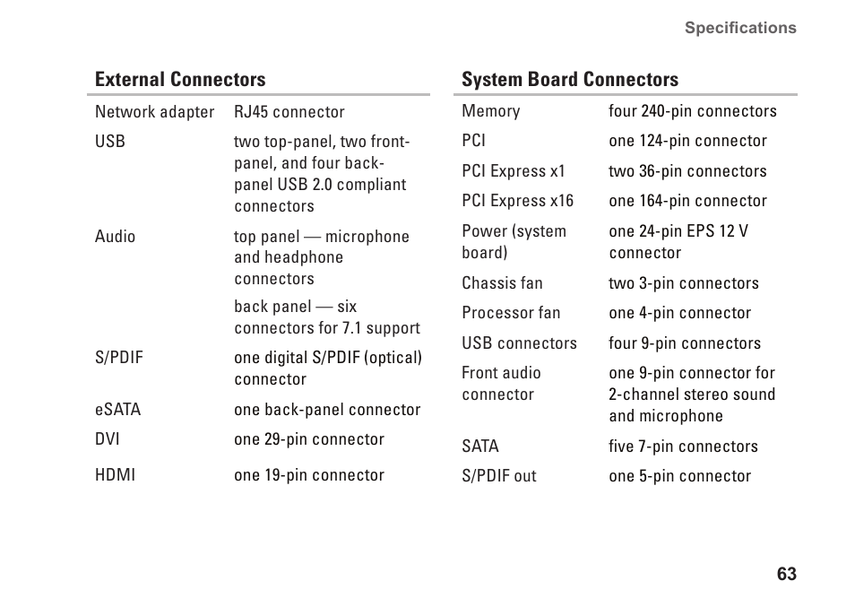 Dell Studio XPS 7100 (Mid 2010) User Manual | Page 65 / 74