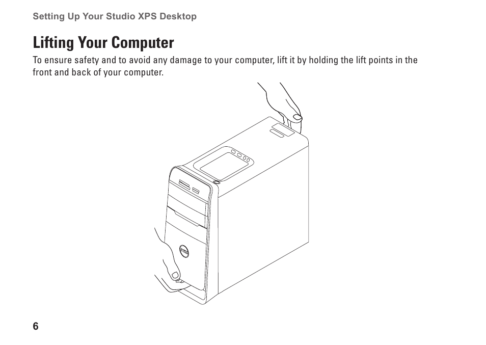 Lifting your computer | Dell Studio XPS 7100 (Mid 2010) User Manual | Page 8 / 74