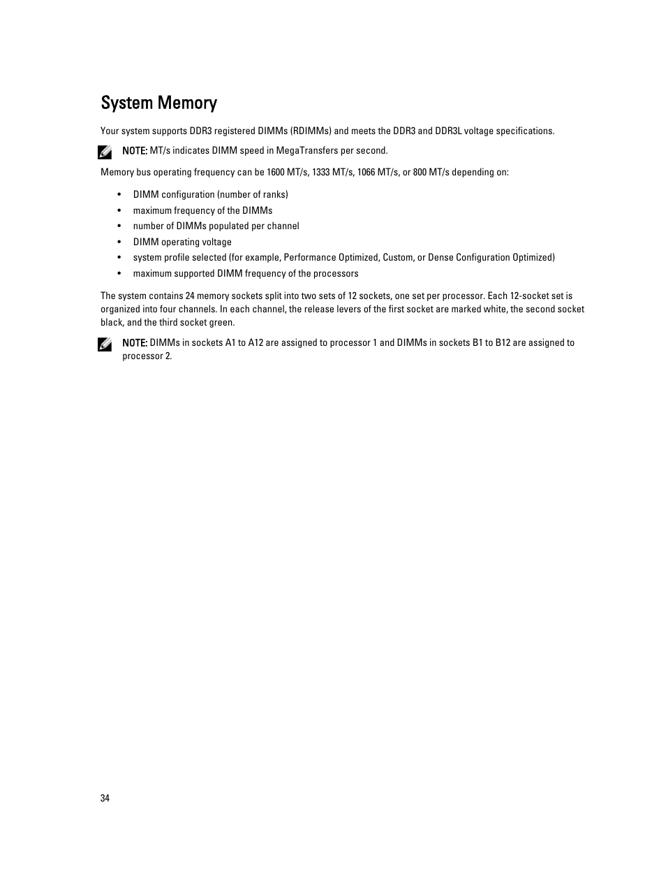 System memory | Dell PowerVault DR4100 User Manual | Page 34 / 122