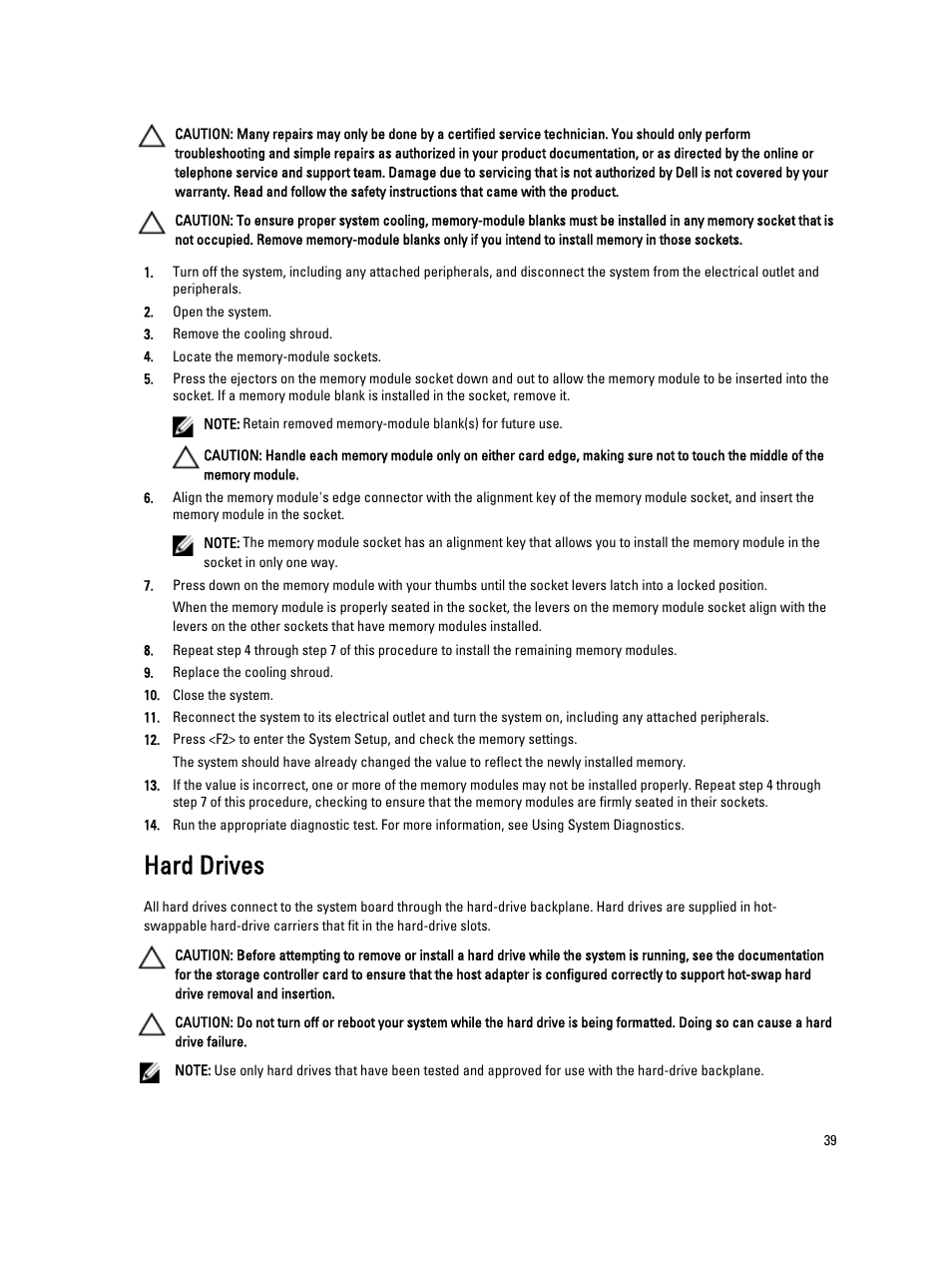 Hard drives | Dell PowerVault DR4100 User Manual | Page 39 / 122