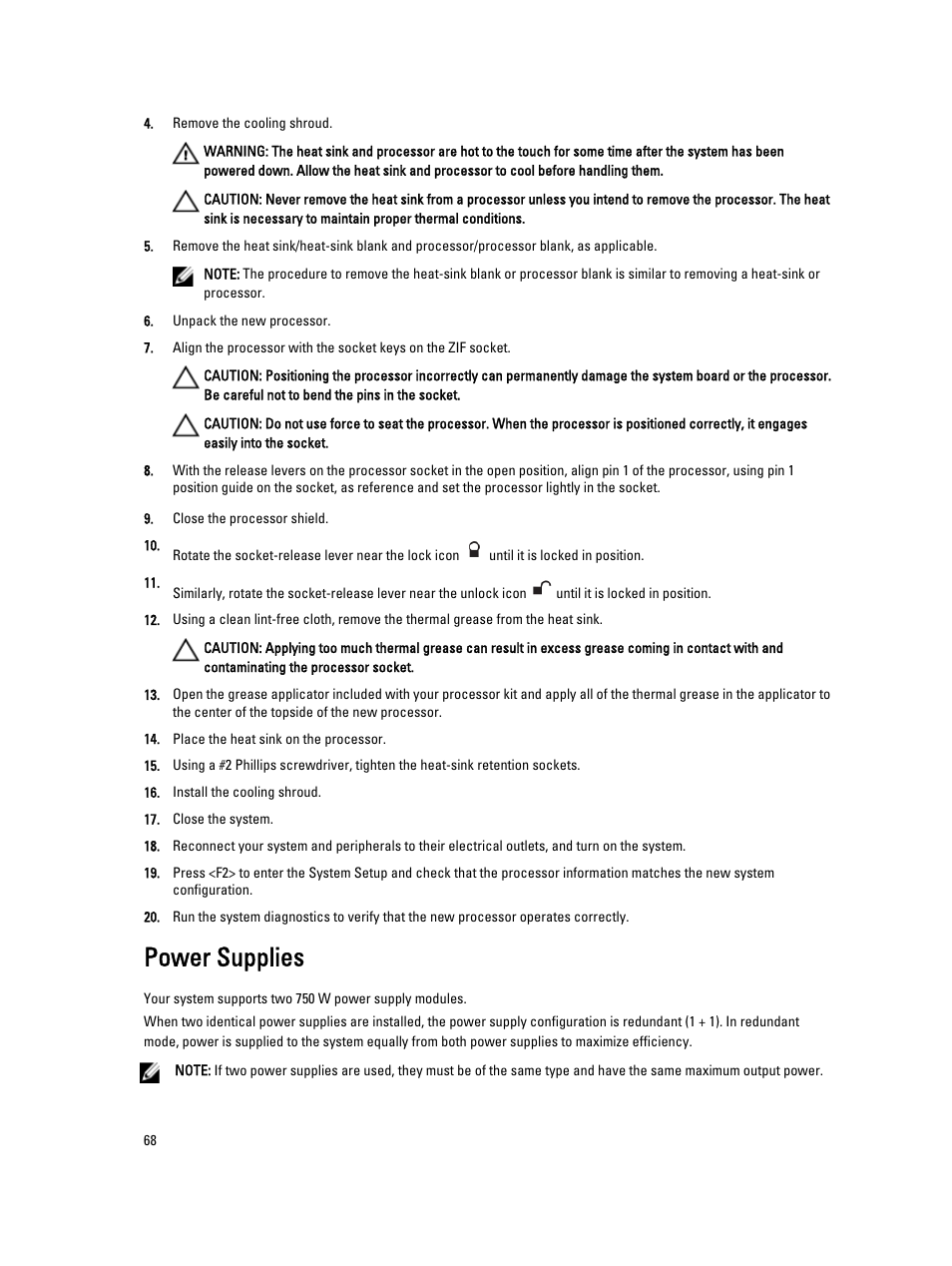 Power supplies | Dell PowerVault DR4100 User Manual | Page 68 / 122