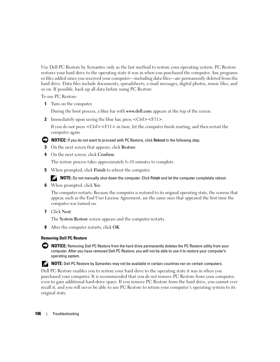 Dell Inspiron 640M User Manual | Page 106 / 188