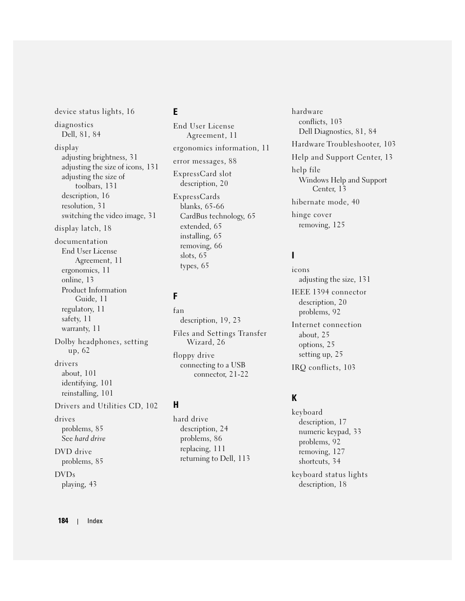 Dell Inspiron 640M User Manual | Page 184 / 188