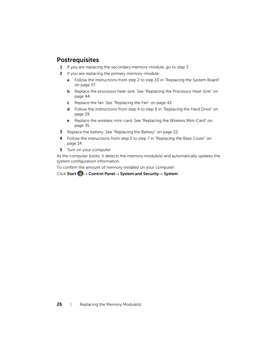 Postrequisites | Dell XPS 15 (L521X, Mid 2012) User Manual | Page 26 / 72