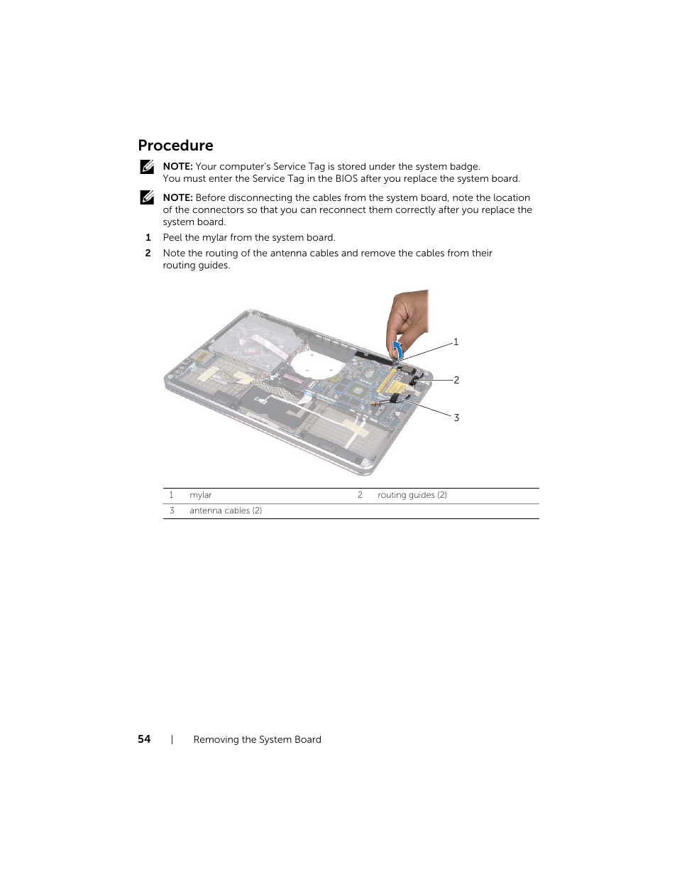 Procedure, Follow the instructions from step 1 to st | Dell XPS 15 (L521X, Mid 2012) User Manual | Page 54 / 72