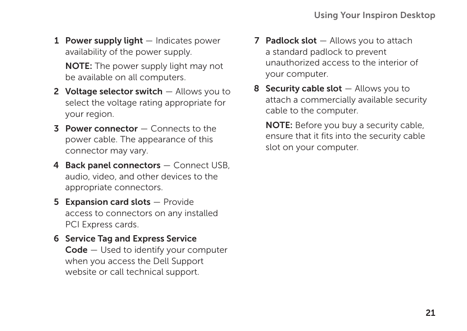 Dell Inspiron 620 (Mid 2011) User Manual | Page 23 / 72