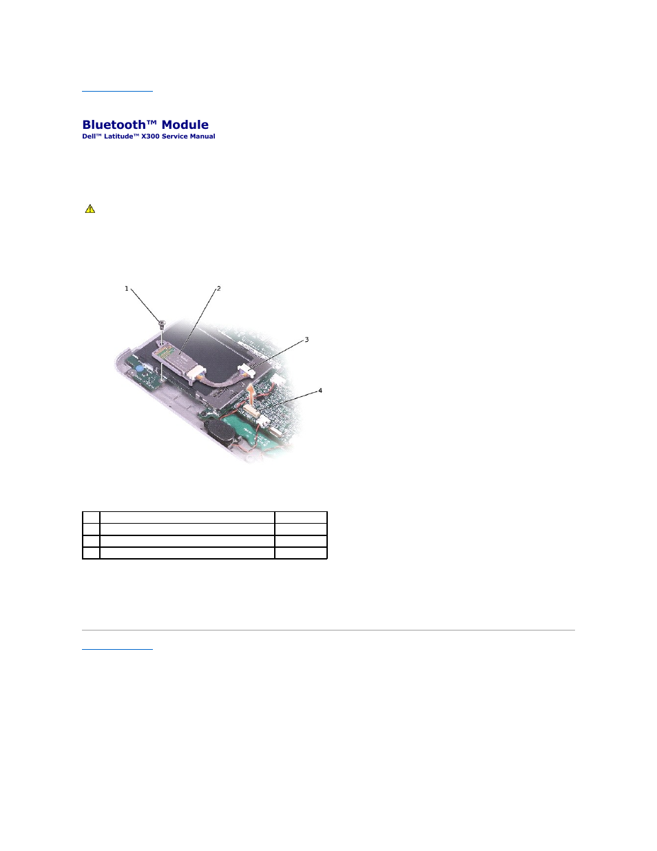 Bluetooth™ module, Replacing the bluetooth module | Dell Latitude X300 User Manual | Page 11 / 50