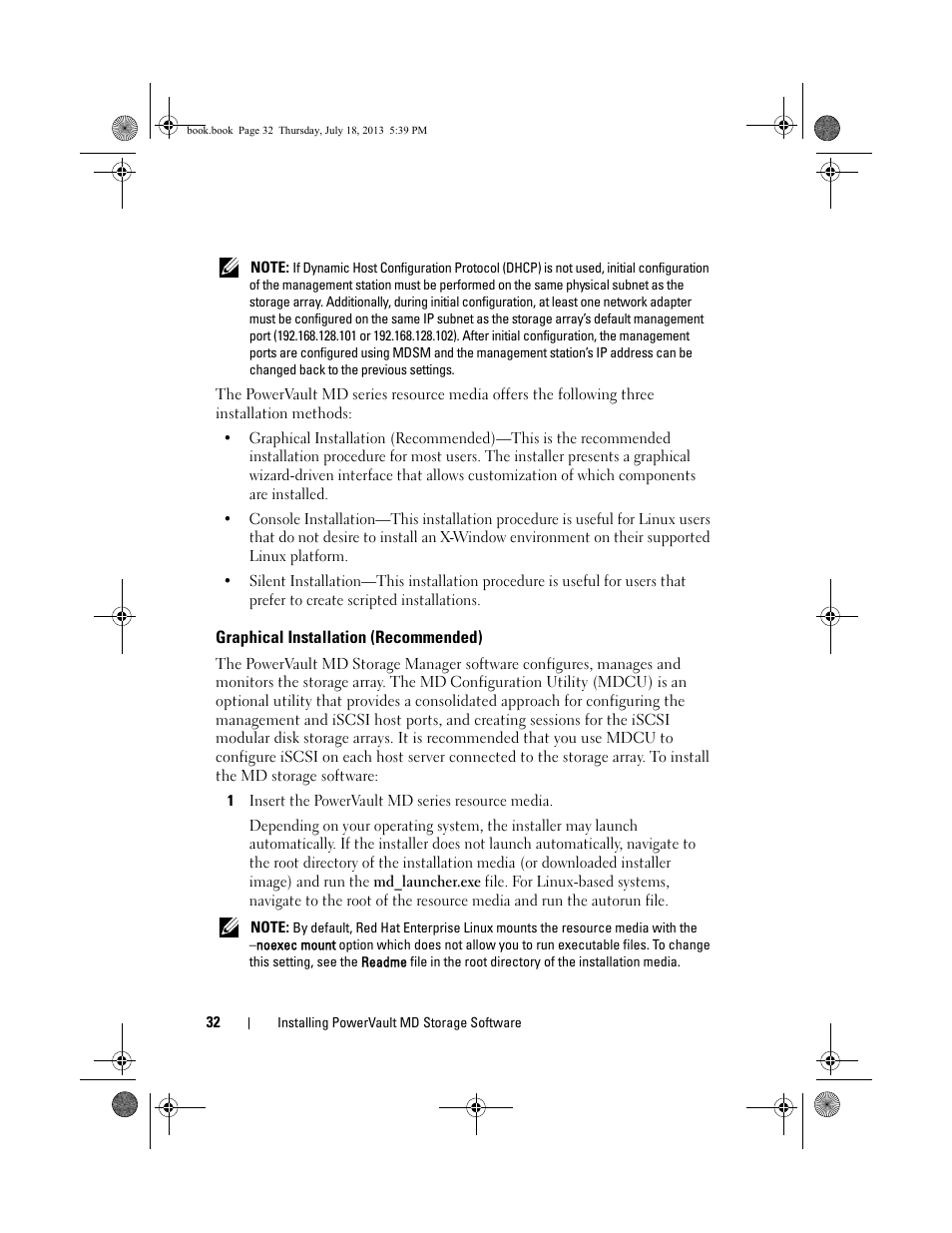 Graphical installation (recommended) | Dell POWERVAULT MD3620I User Manual | Page 32 / 86